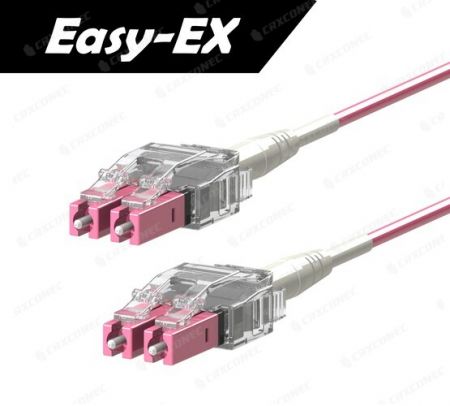 Cable de fibra óptica Easy-EX OM4 LC a LC PVC OFNP 2M - Cable de parcheo de fibra OM4 LC a LC.